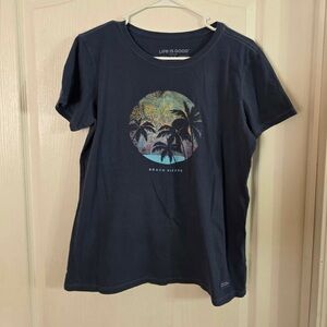 Life Is Good Beach Please Women’s Crusher Tee Sz M. Jan-4